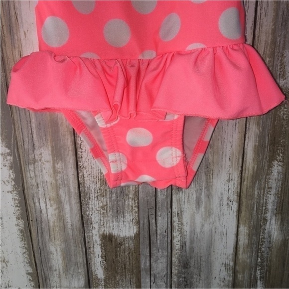 Cat & Jack Kids Pink Polka Dot One Piece Swimsuit - Picture 3 of 7